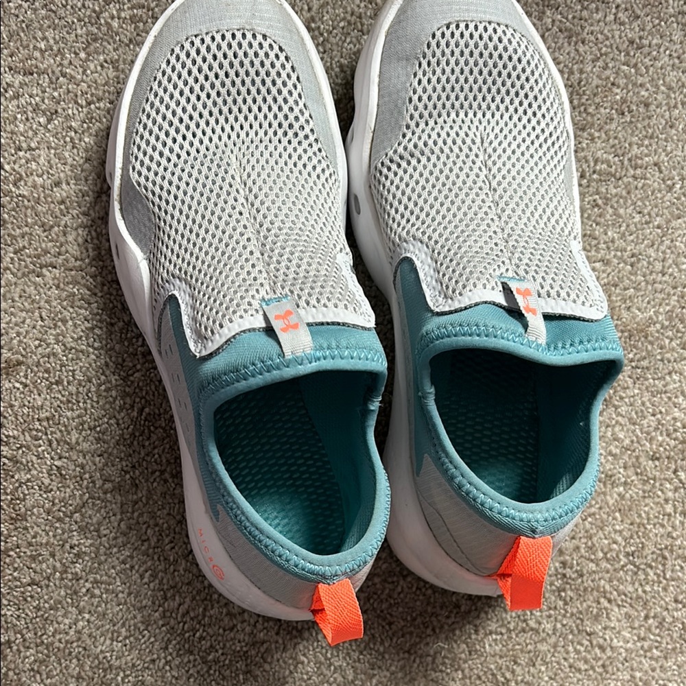 Under Armour Gray and Blue Sneakers Lightweight Slip-On